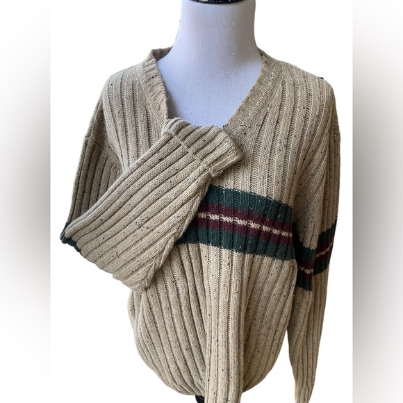 Hill & Archer Grandpa Sweater Men X-Large Blue V-Neck Pullover Vintage 15% Wool - Picture 3 of 11